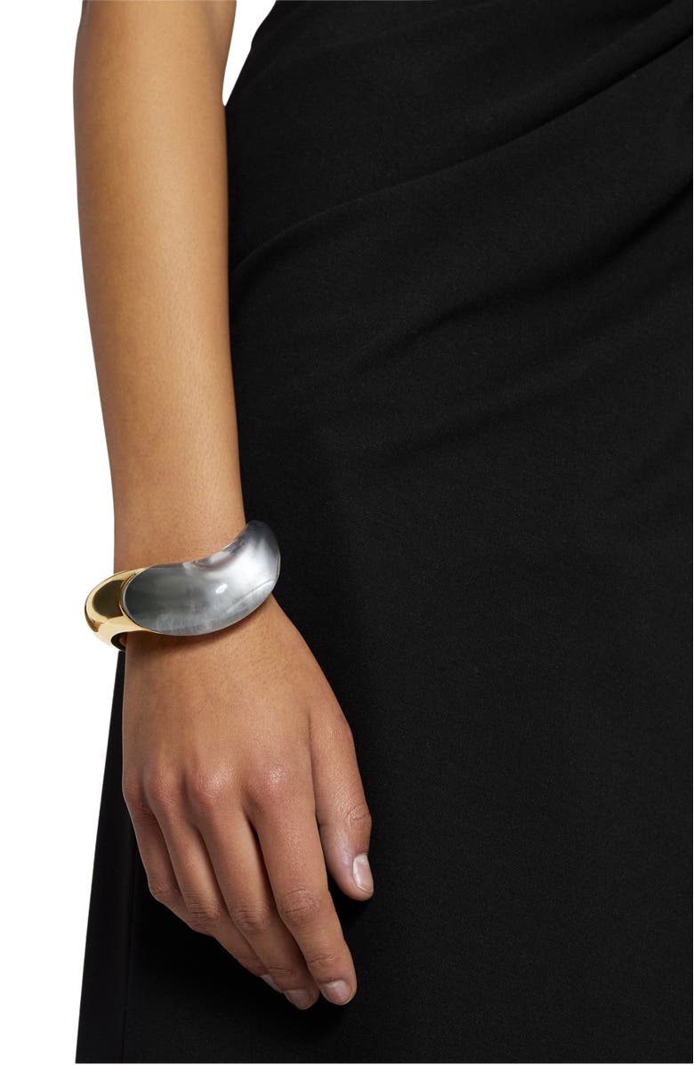 Lanvin Fargo Bracelet, Alternate, color, Gold/Transparent