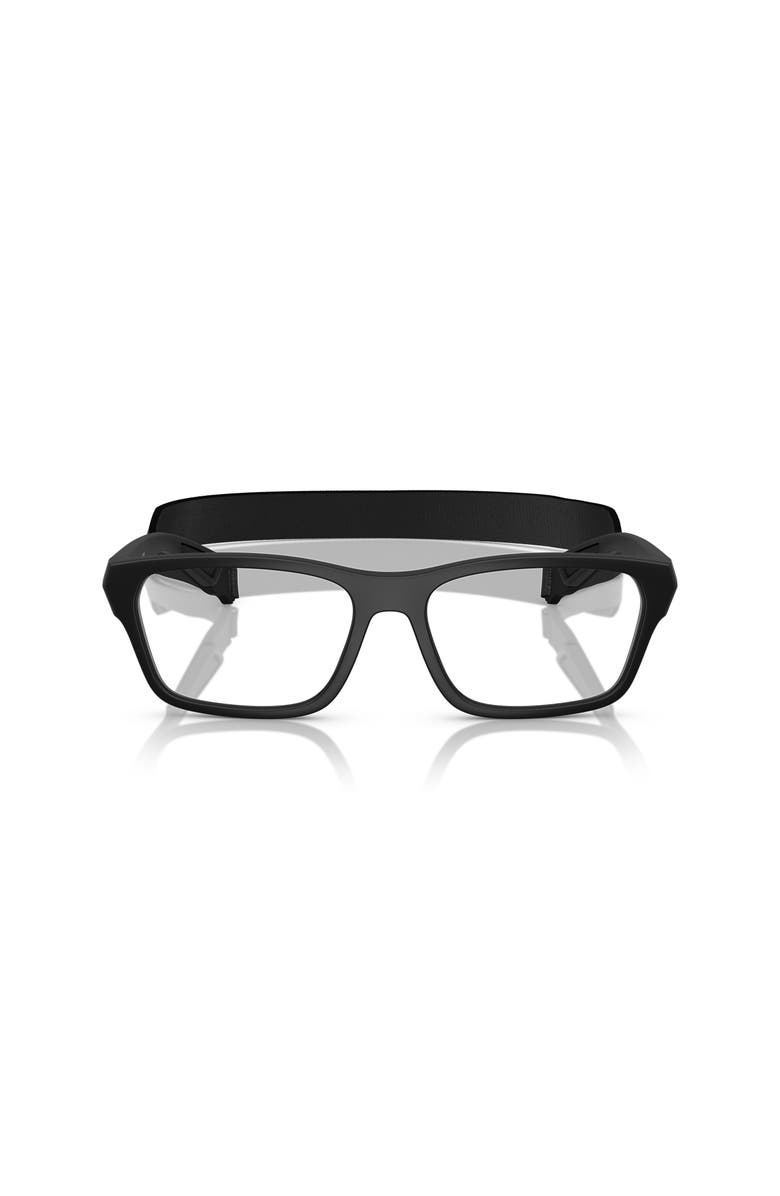 Prada Linea Rossa 56mm Rectangle optical glasses, Alternate, color, Black