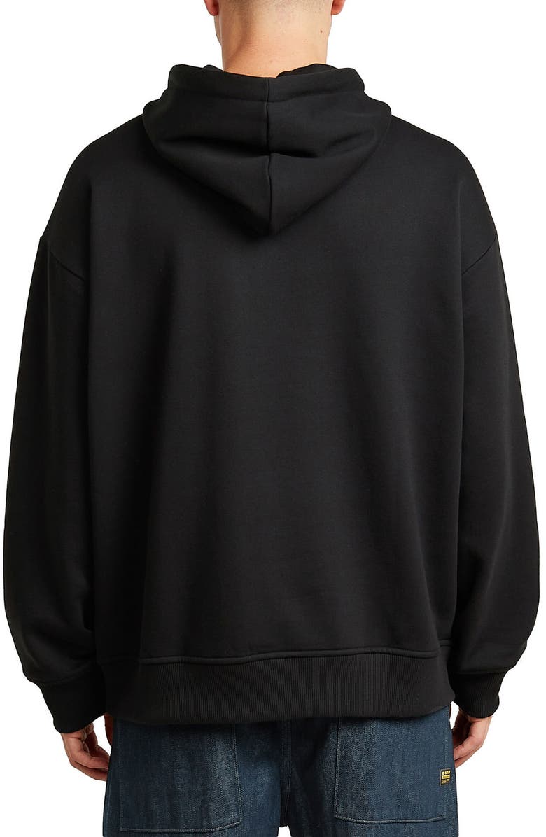 G-STAR Embroidered Heavyweight Fleece Hoodie, Alternate, color, Dark Black