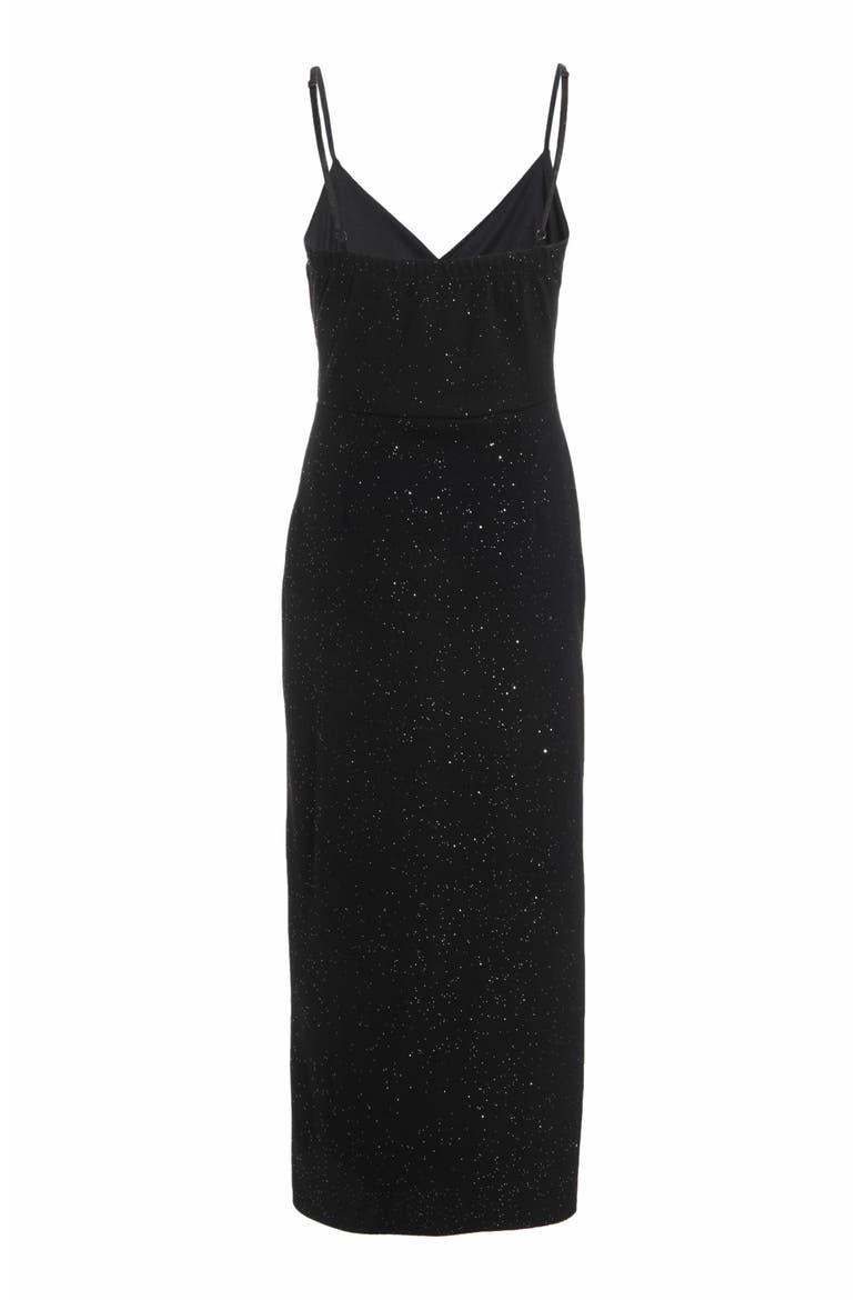 Glitter Liverpool Strappy Wrap Maxi Dress, Alternate, color, Black
