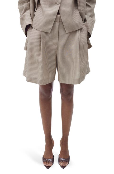 Trim Pleated Shorts