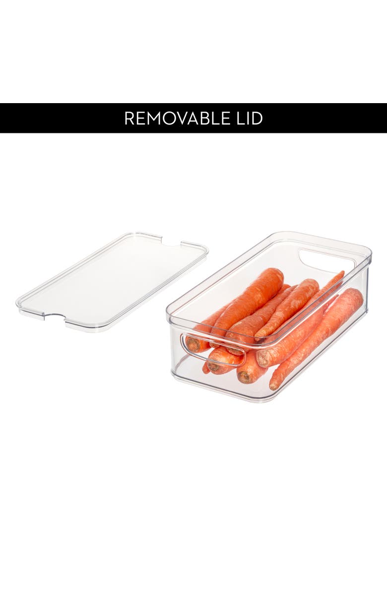 iDesign Stackable Fridge Organizer Bins with Lids - Set of 6 - Clear, Alternate, color, Clear