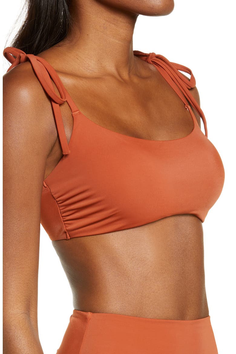 Easy Retro Tie Strap Bikini Top, Alternate, color, BROWN SPICE