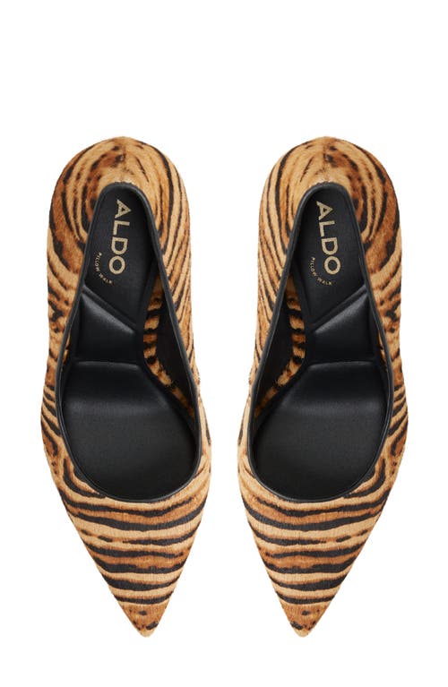 Aldo Stessy 3.0 Genuine Calf Hair Pointed Toe Pump In Brown