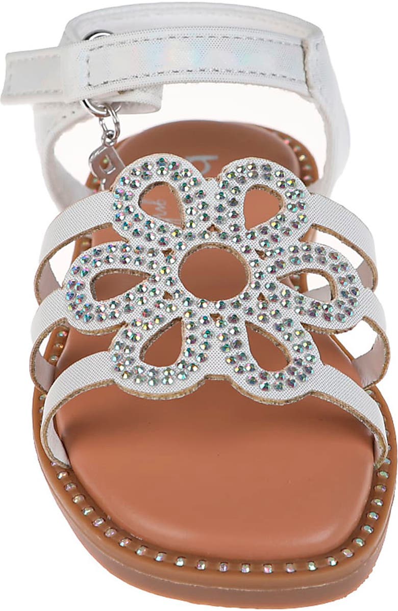 bebe Kids' Rhinestone Flower Sandal, Alternate, color,