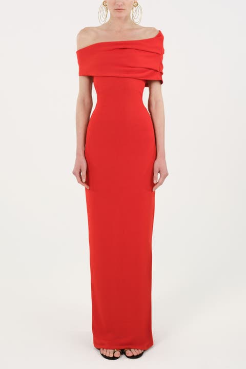 Asymmetric Strapless Maxi Dress