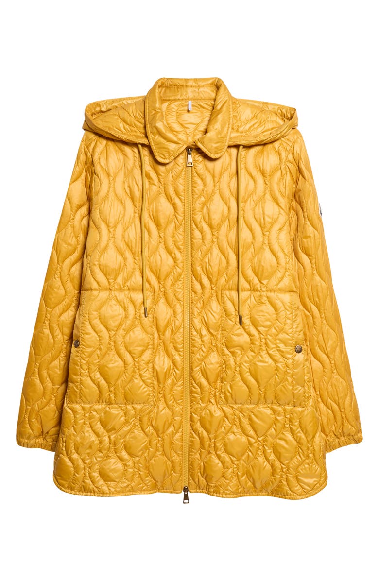 Moncler Balette Quilted Down Jacket with Removable Hood, Alternate, color, Yellow