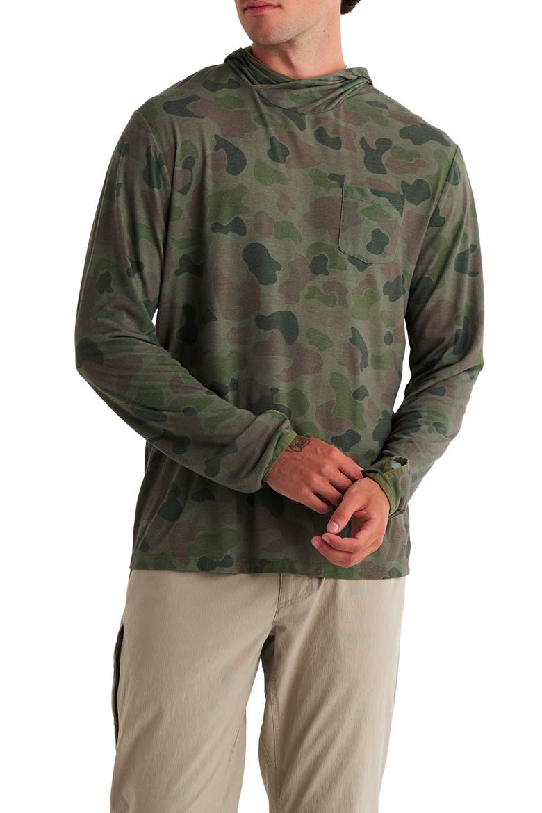 Camouflage Lightweight UPF 20+ Hoodie, Main, color, VINTAGE CAMO OIL GREEN
