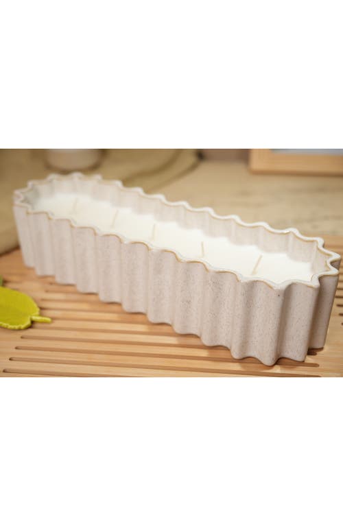 Flora Bunda Ribbed Ceramic Candle In Gray