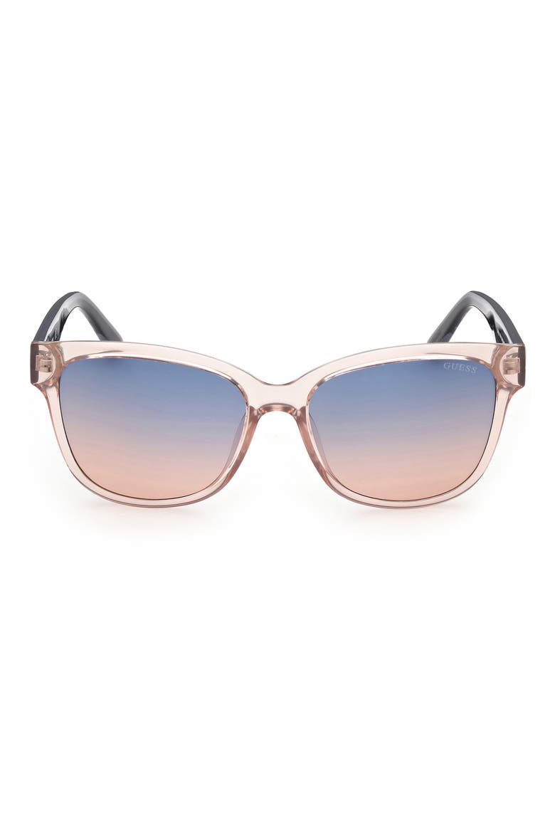 Square Sunglasses, Main, color, SHINY BEIGE / GRADIENT BLUE