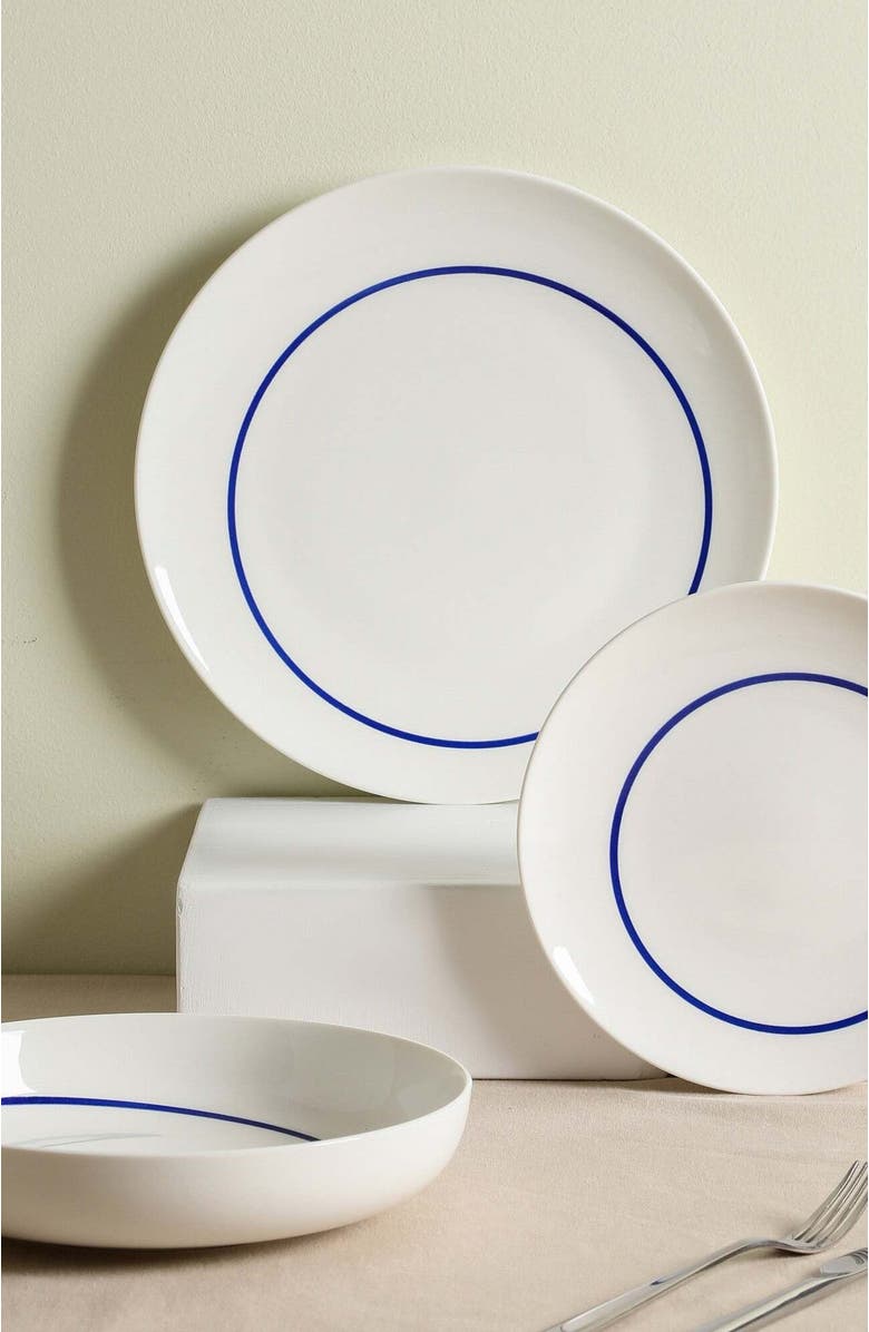 Stone Lain Luna Porcelain 12-Piece Dinnerware Set, Alternate, color, Blue