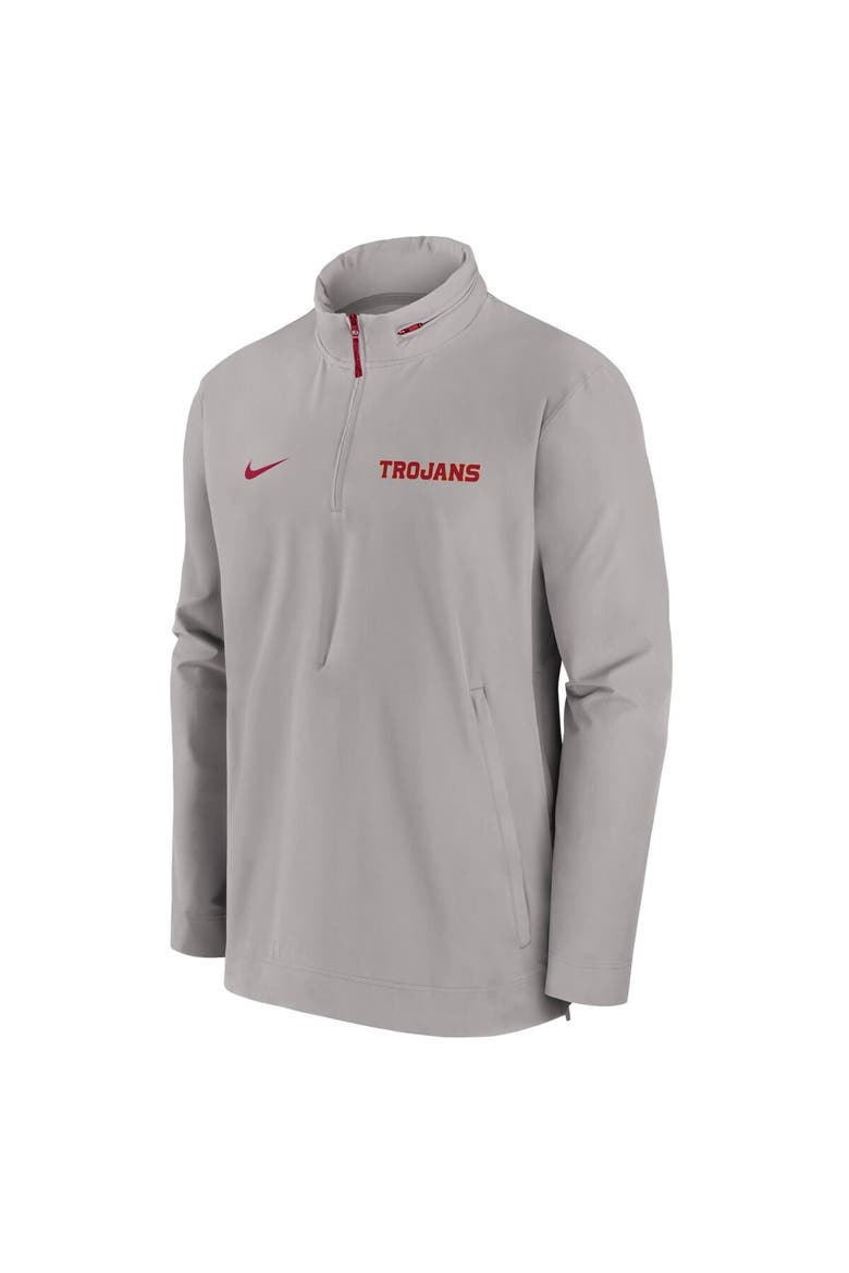 Men's Nike Pewter USC Trojans Sideline Coaches Quarter-Zip Jacket, Alternate, color, Pewter