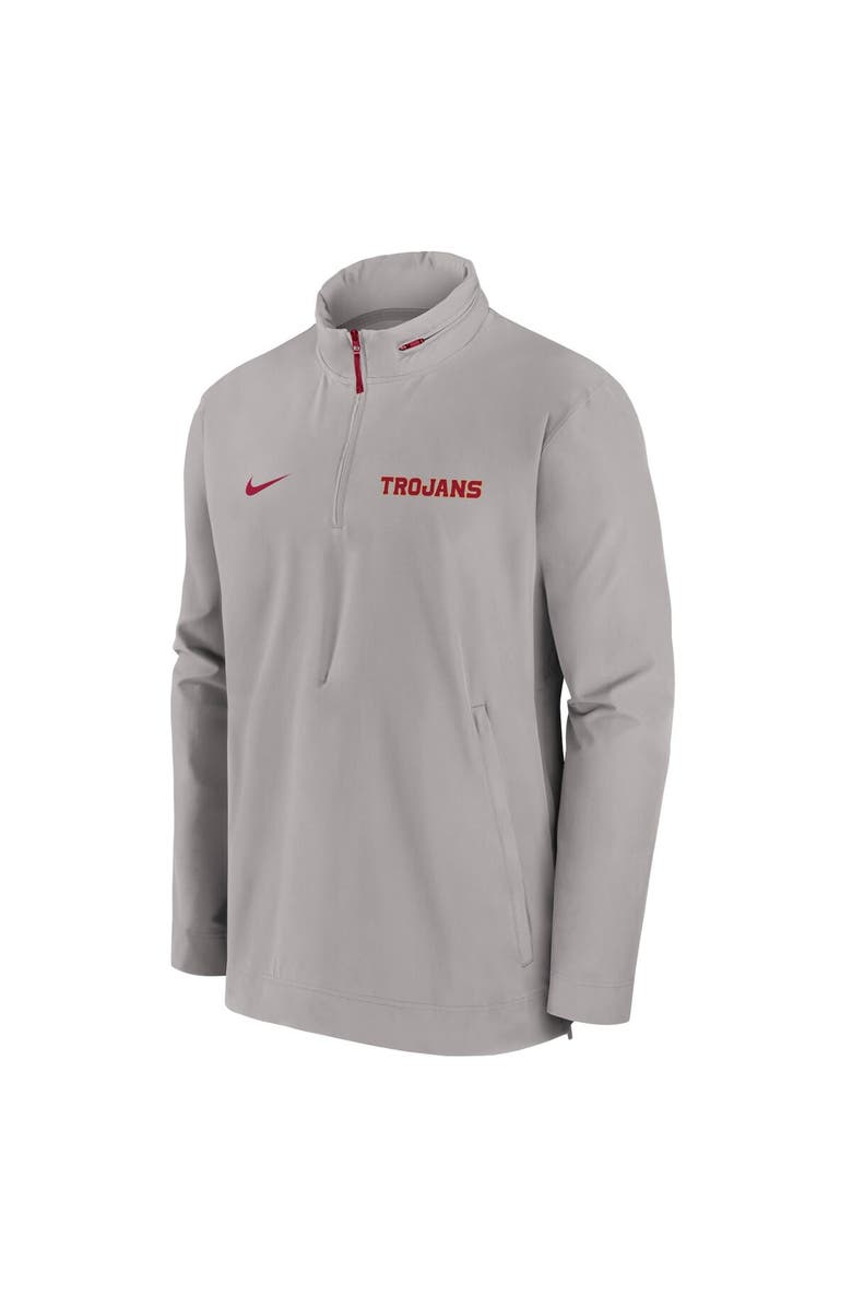Nike Men's Nike Pewter USC Trojans Sideline Coaches Quarter-Zip Jacket, Alternate, color, Pewter