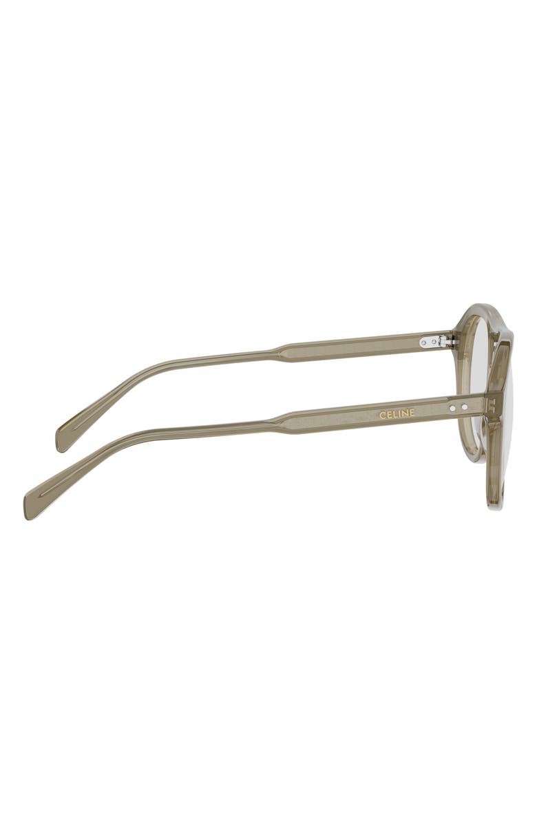 CELINE 54mm Thin Pilot Optical Glasses, Alternate, color, Shiny Light Green