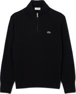 Lacoste Classic Fit Wool Quarter Zip Sweater
