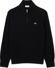 Lacoste Classic Fit Wool Quarter Zip Sweater