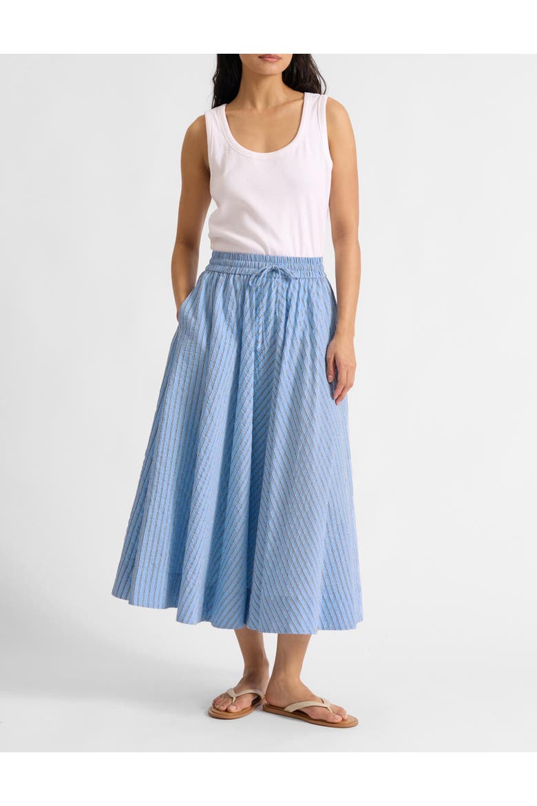 Full Stripe Midi Skirt, Alternate, color, Blue