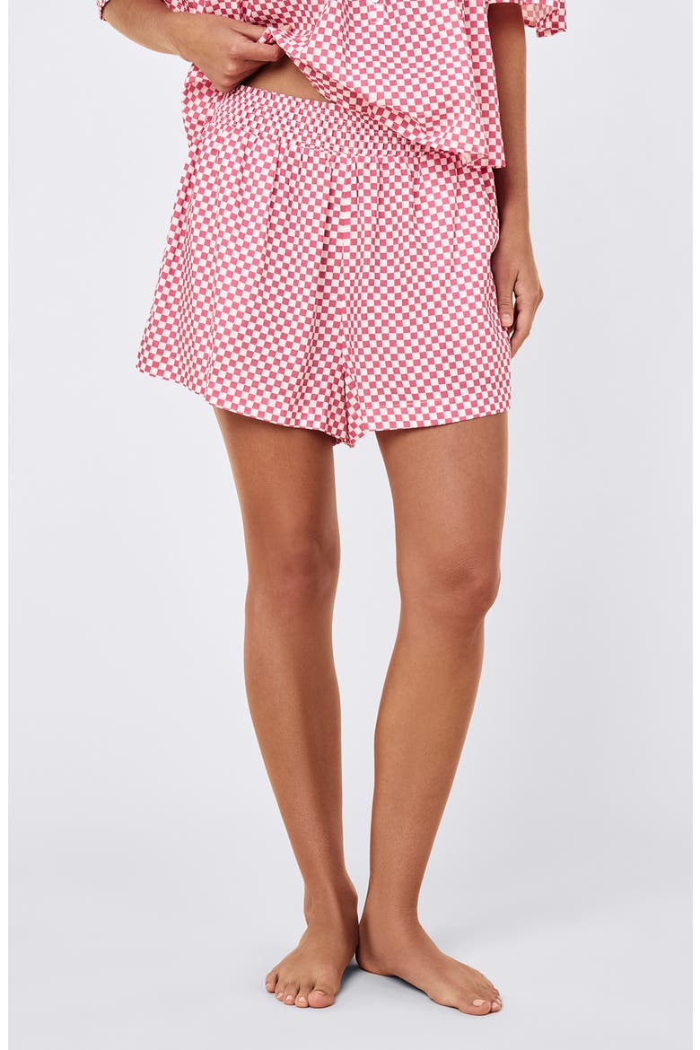 Anais Gathered Short Pajamas, Alternate, color, RASPBERRY