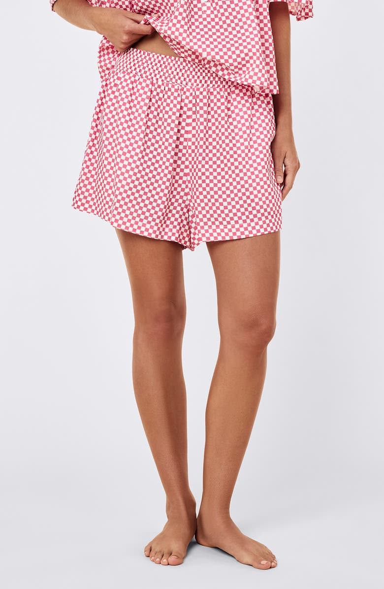 Papinelle Anais Gathered Short Pajamas, Alternate, color, Raspberry
