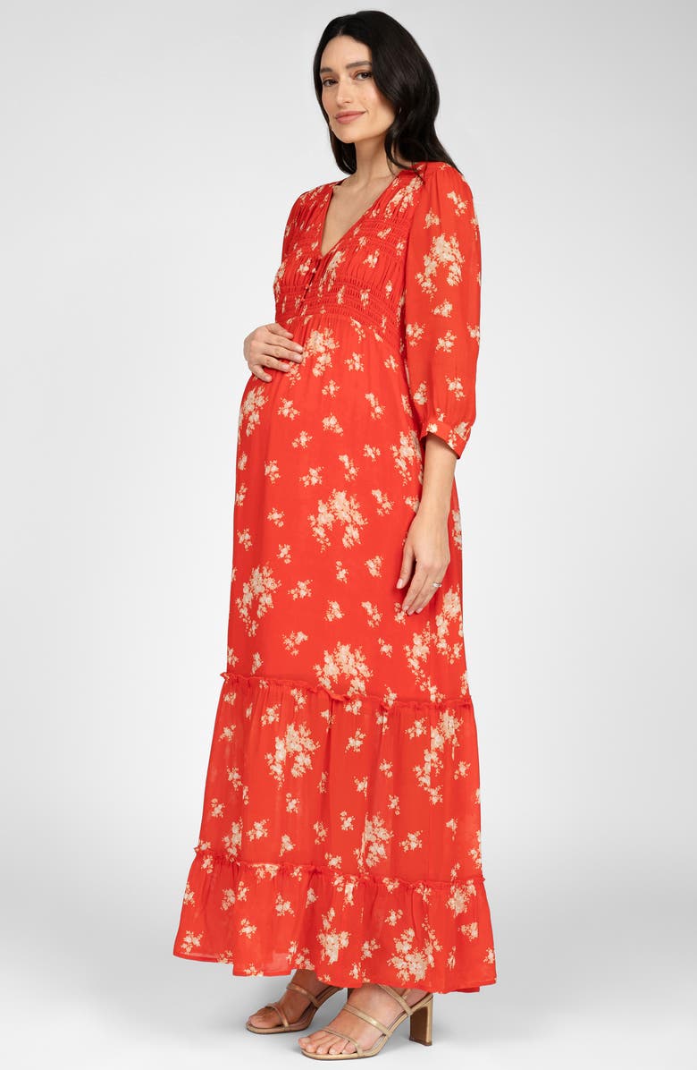 Seraphine Shirred Maxi Maternity Dress, Alternate, color, 