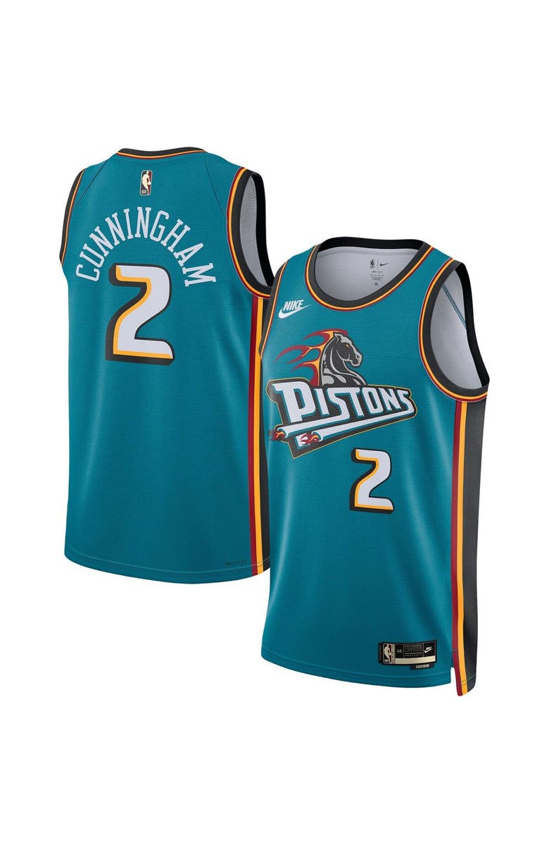 Nike Men's Nike Cade Cunningham Teal Detroit Pistons Swingman Jersey - Classic Edition, Main, color, 