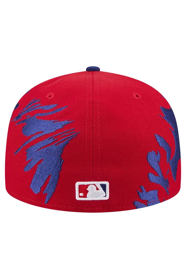 Men's New Era Red/Royal Philadelphia Phillies Retro Pattern 59FIFTY Fitted Hat, Alternate, color, Red