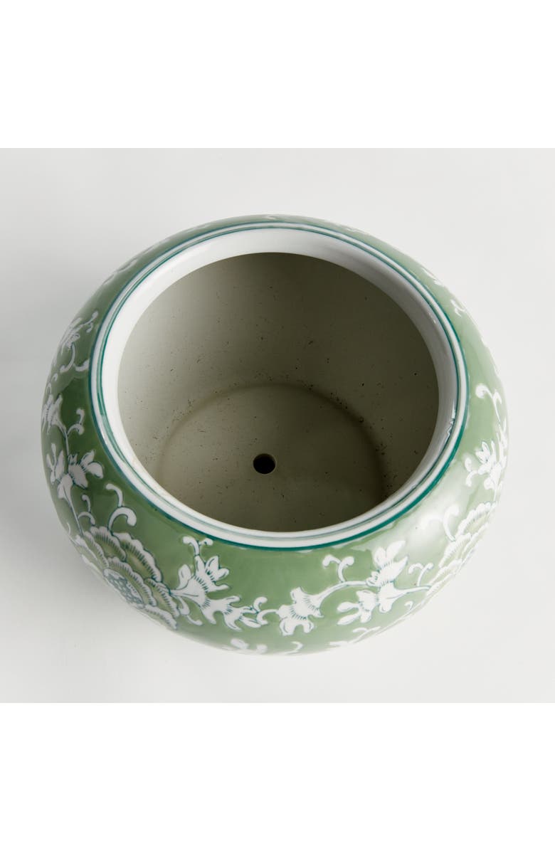 Napa Home & Garden Imperial Lotus Planter Small - Green & White Chinoiserie, Alternate, color, Green