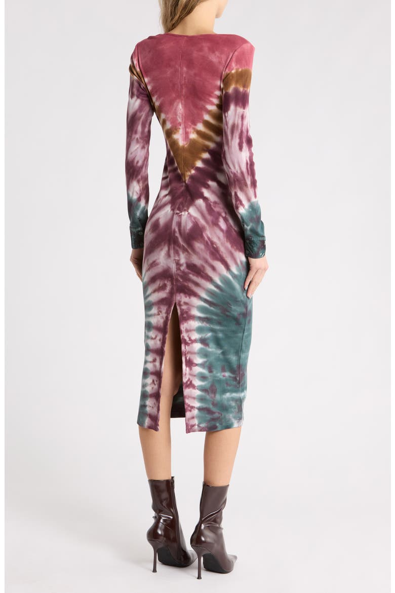 Leo Tie Dye Midi Dress, Alternate, color, DESERT ROSE VOLCANO WASH