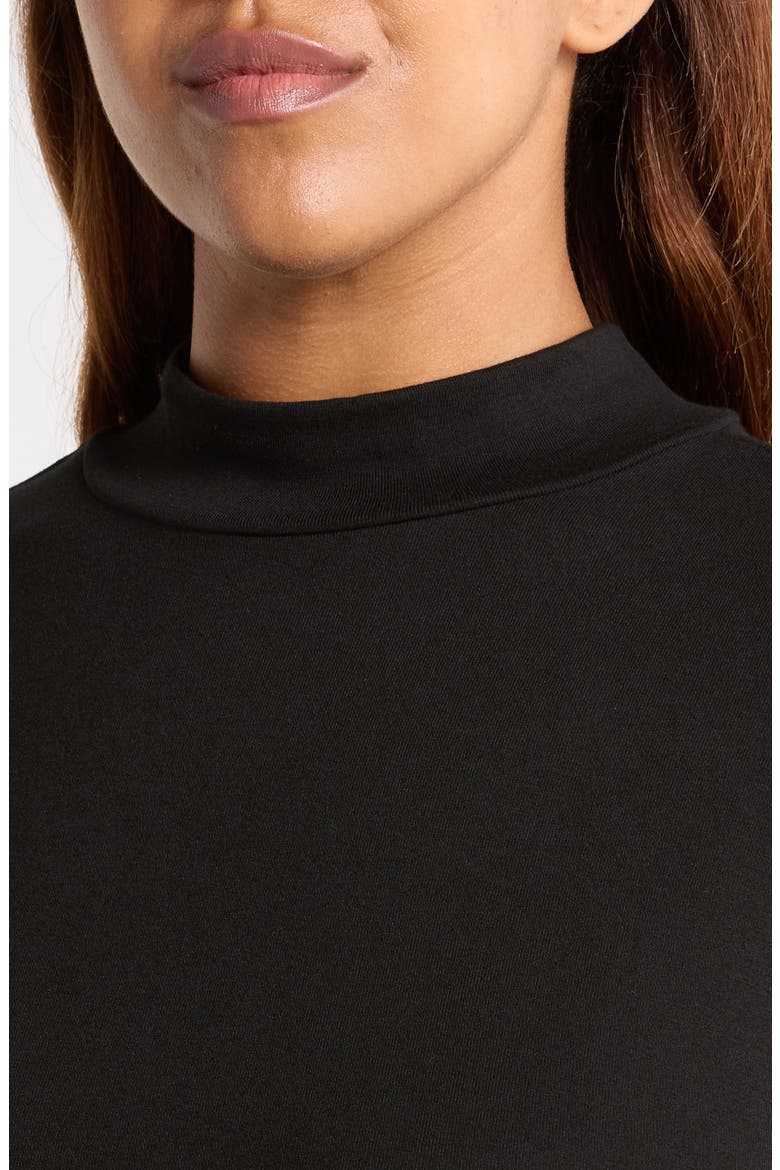 Mock Neck Short Sleeve Top, Alternate, color, BLACK