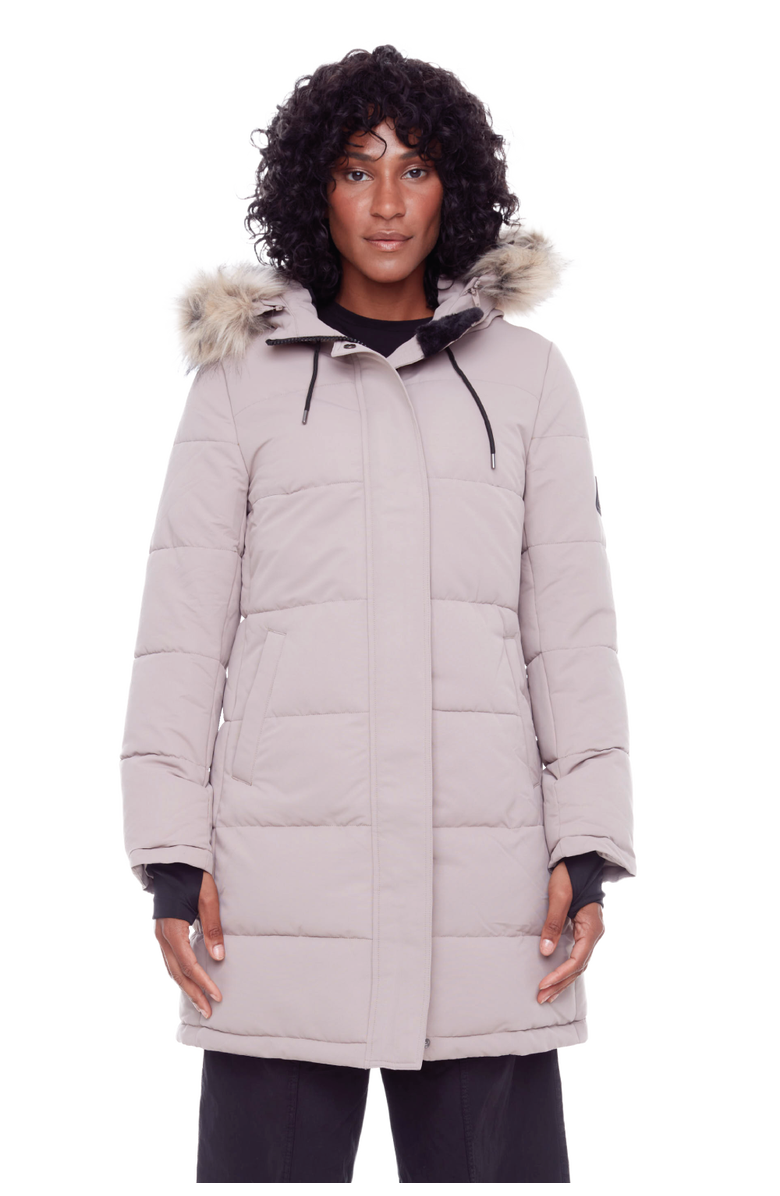Alpine North AULAVIK - Vegan Down Mid-length Hooded Parka Coat, Main, color, Light Taupe