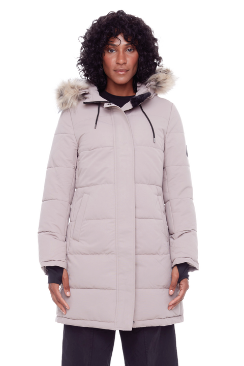 AULAVIK - Vegan Down Mid-length Hooded Parka Coat
