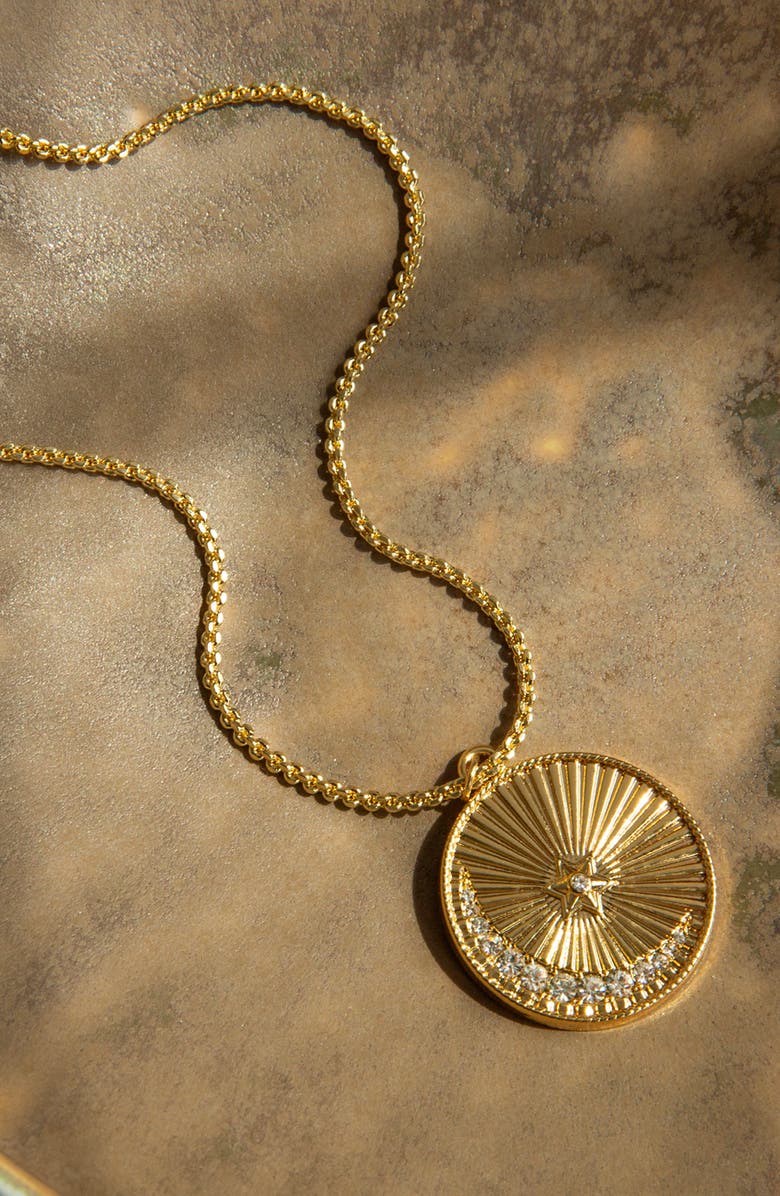 MARLYN SCHIFF Moonlight Pavé Pendant Necklace, Alternate, color, 