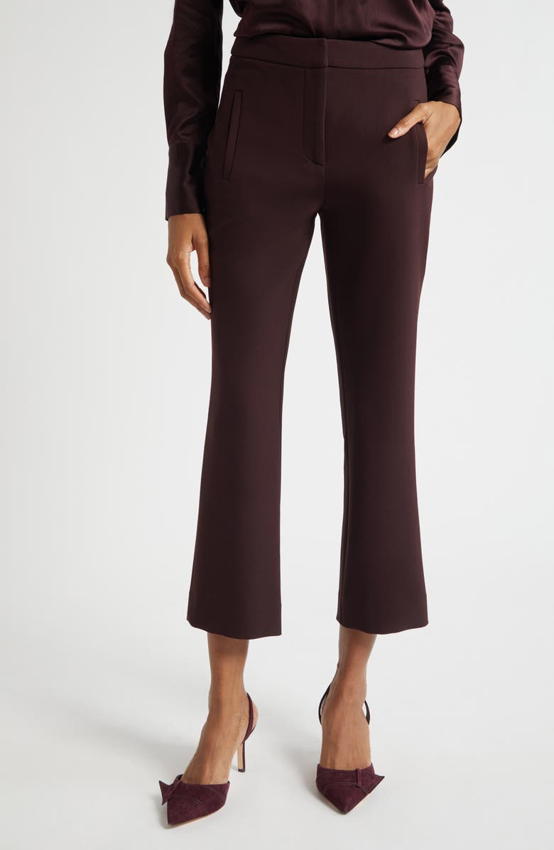 Veronica Beard Arte Crop Pants, Main, color, Dark Currant
