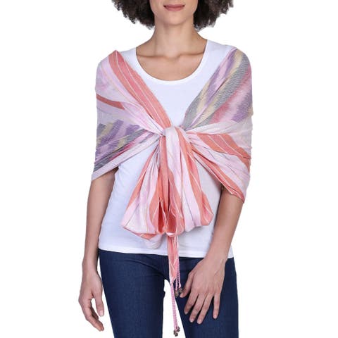 Shimmer Stripe Tassel Scarf
