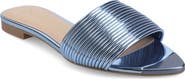 Journee Collection Feather Faux Leather Slide Sandal