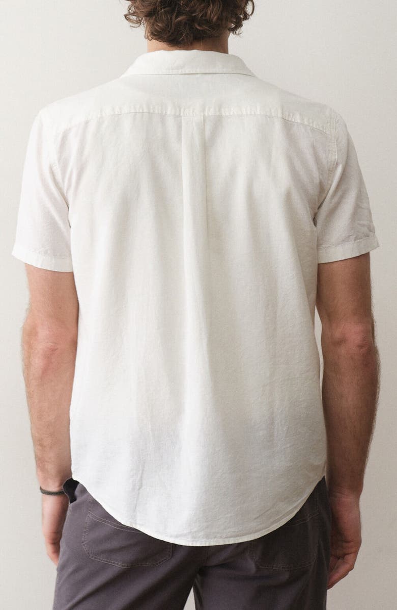 Marine Layer Better-than-Linen Hemp Blend Button-Down Shirt, Alternate, color, White