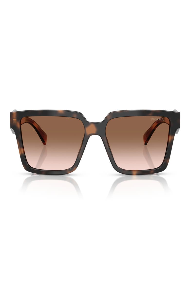 56mm Square Sunglasses, Main, color, BROWN GRAD