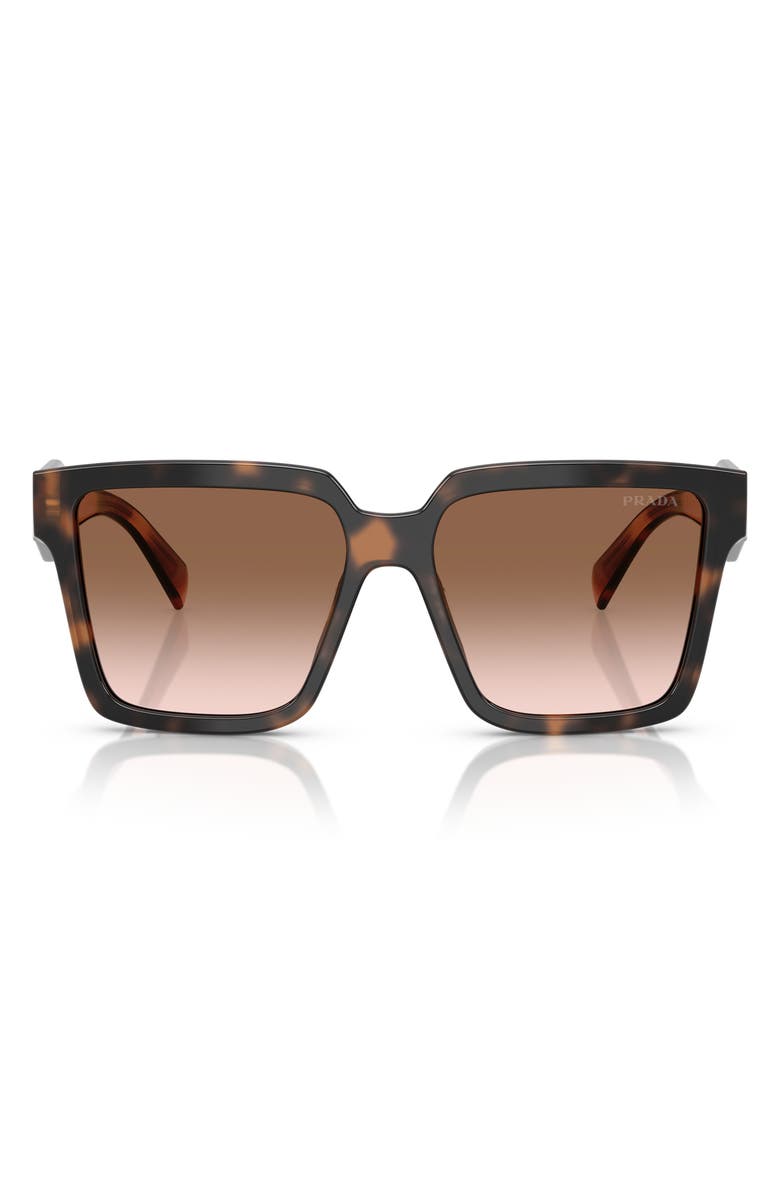 Prada 57mm Square Sunglasses, Main, color, Brown Gradient