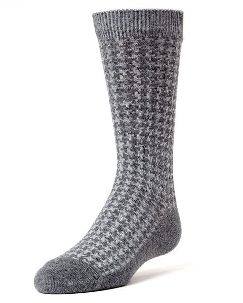 Houndstooth Mercerized Dress Socks