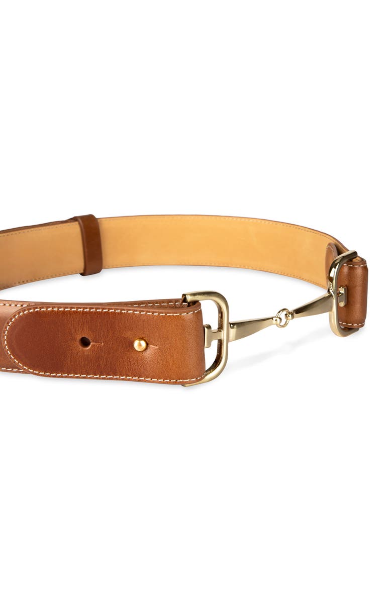 Sam Edelman Horsebit Buckle Leather Belt, Alternate, color, Tan