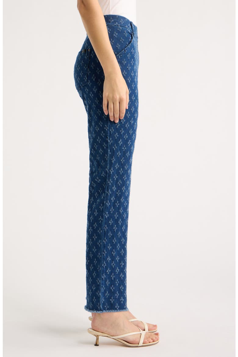 Textured Straight Leg Denim Leggings, Alternate, color, MEDIUM WASH