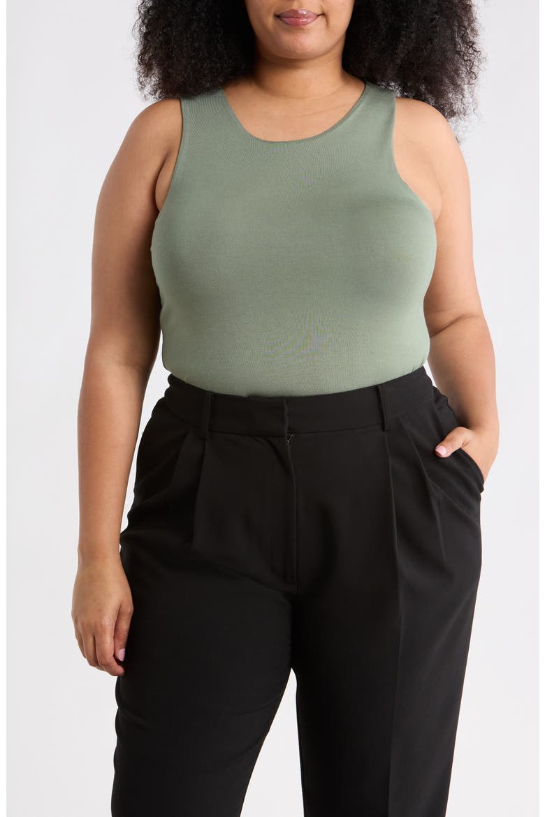 Fitted Tank Top, Main, color, SAGE