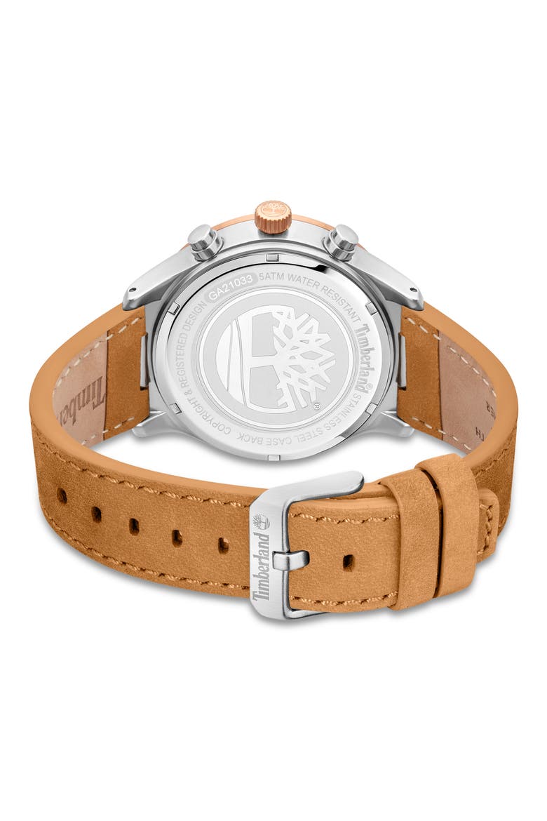 Sullivan Leather Strap Watch, 44mm, Alternate, color, WHEAT