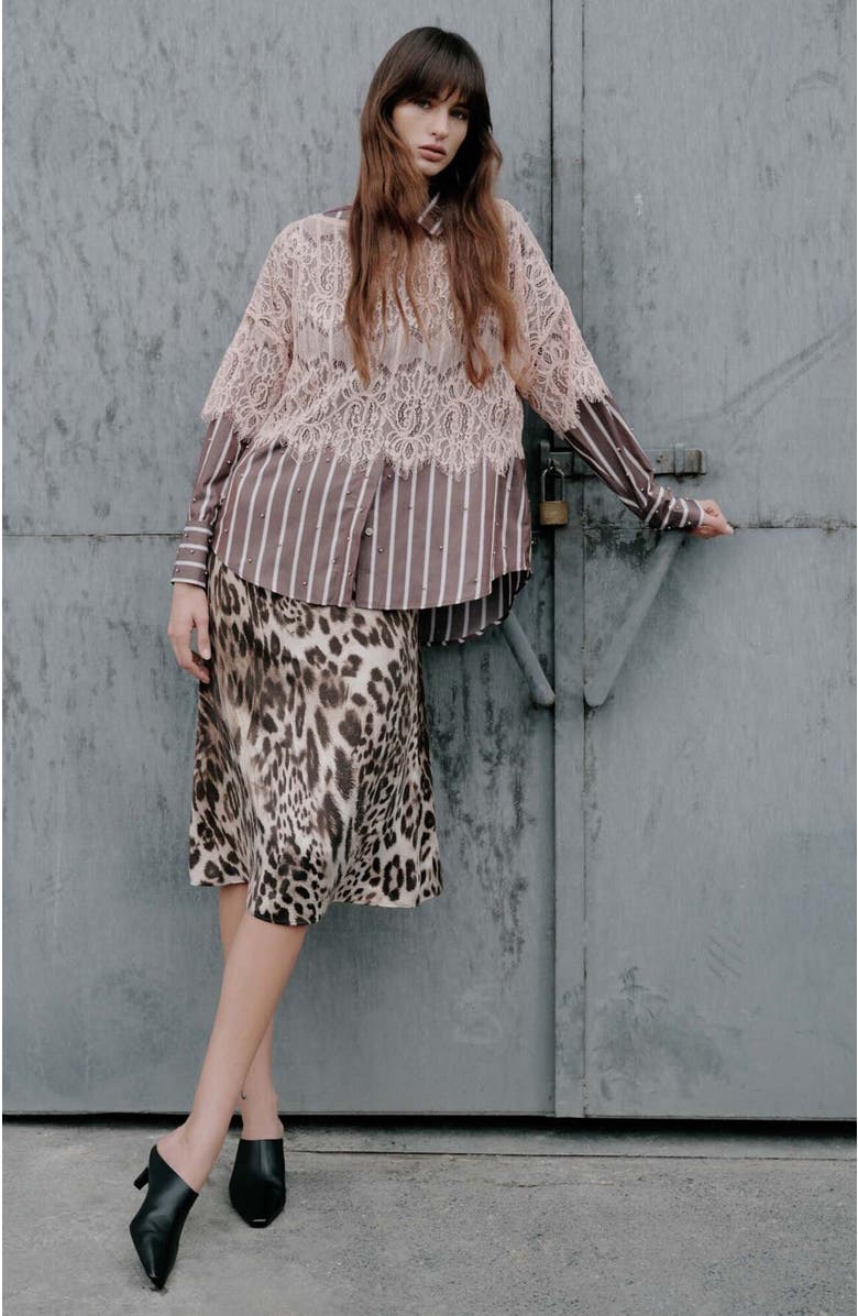 THEO The Label Danae Leopard Print Ruched Skirt, Alternate, color, Leopard