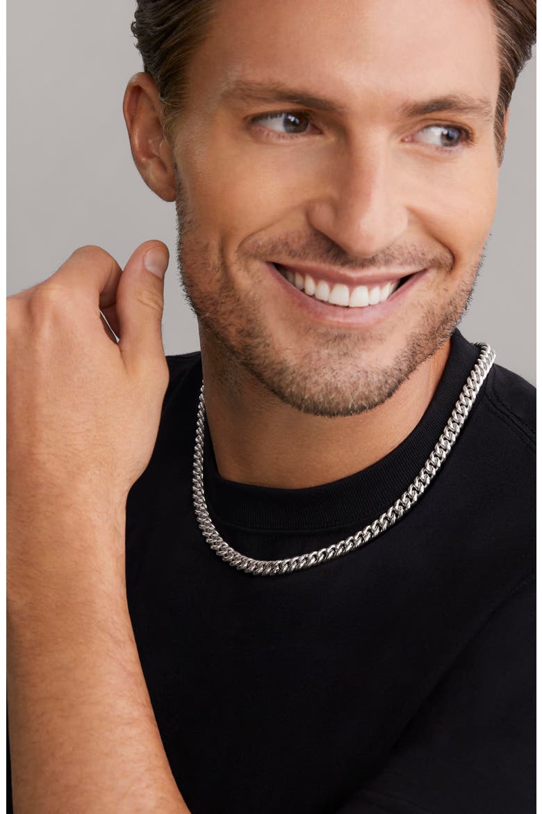 Anthem Curb Chain Necklace, Alternate, color, SILVER