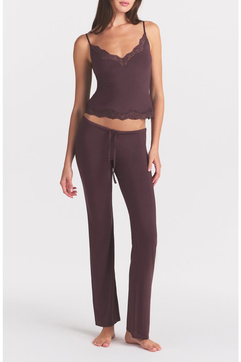 Sleep Cami and Pant Set, Main, color, RAISIN