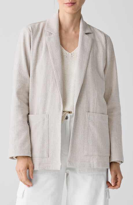 Eileen Fisher Stretch Organic Cotton Longline Blazer