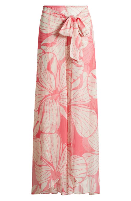 HUTCH HUTCH FLORAL TIE WAIST WIDE LEG COVER-UP PANTS