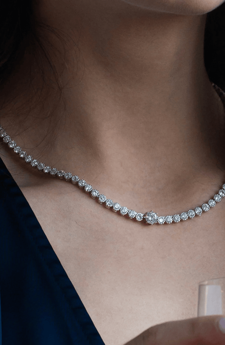 Bearfruit Jewelry Celeste Tennis Necklace & Earring Set Holiday Gift Idea, Alternate, color, Silver