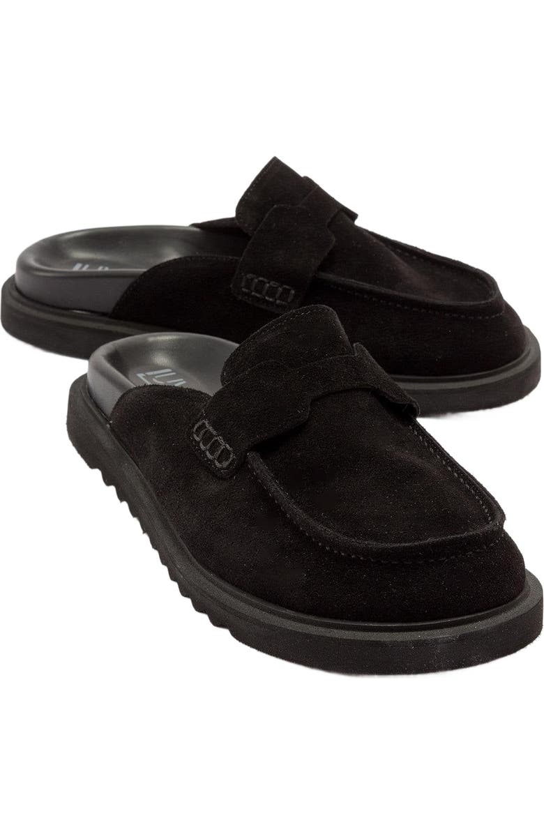 Forever & Always Shoes Laven Suede Leather Clogs, Alternate, color, Black Suede Leather